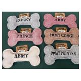 43 - LOT OF 6 - PERSONALIZED SQUEAKY DOG TOYS