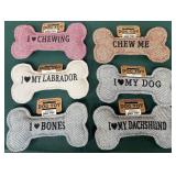 43 - LOT OF 6 - PERSONALIZED SQUEAKY DOG TOYS