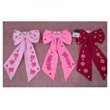 7 - THREE FESTIVE HOLIDAY BOW DECOR SET