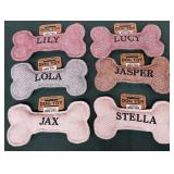 43 - LOT OF 6 - PERSONALIZED SQUEAKY DOG TOYS