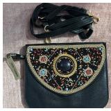 8 - COCO CARMEN BLACK BEADED CROSSBODY PURSE(A124)