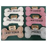 43 - LOT OF 6 - PERSONALIZED SQUEAKY DOG TOYS
