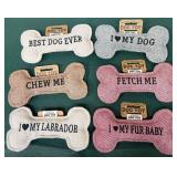 43 - LOT OF 6 - PERSONALIZED SQUEAKY DOG TOYS