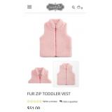 8 - MUD PIE LITTLE GIRL FAUX FUR VEST 2T-3T (B10)