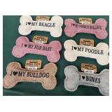 43 - LOT OF 6 - PERSONALIZED SQUEAKY DOG TOYS