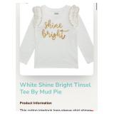 7 - WHITE SHINE BRIGHT GIRLS LONGSLEEVE TEE
