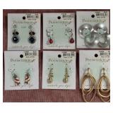 8 - SIX NEW PAIRS OF PERIWINKLE EARRINGS (D10)
