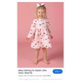 7 - TODDLER SANTA PRINT HOLIDAY DRESS