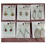8 - SIX PAIRS OF PERIWINKLE EARRINGS (D1)