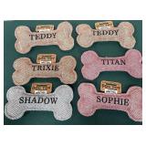 43 - LOT OF 6 - PERSONALIZED SQUEAKY DOG TOYS