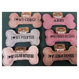 43 - LOT OF 6 - PERSONALIZED SQUEAKY DOG TOYS