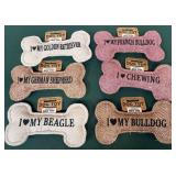 43 - LOT OF 6 - PERSONALIZED SQUEAKY DOG TOYS