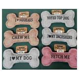 43 - LOT OF 6 - PERSONALIZED SQUEAKY DOG TOYS