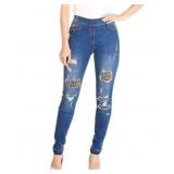 8 - COCO CARMEN O-MAZING ANIMAL PRINT JEANS XL(B98