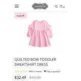 8 - QUILTED TODDLER BOW DRESS 0-6M (B45)