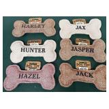 43 - LOT OF 6 - PERSONALIZED SQUEAKY DOG TOYS