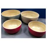 43 - FOUR BAMBOO BOWLS (E37)