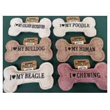 43 - LOT OF 6 - PERSONALIZED SQUEAKY DOG TOYS