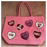 8 - MUD PIE SEQUIN HEARTS TOTE BAG (D144)