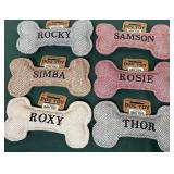 43 - LOT OF 6 - PERSONALIZED SQUEAKY DOG TOYS