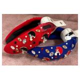 8 - TWO EMBELLISHED FOOTBALL CHARM HEADBANDS