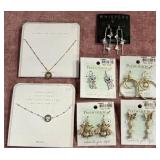 8 - GUARDIAN ANGEL NECKLACES & FIVE PAIR EARRINGS