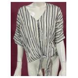 7 - COCO+CARMEN STRIPED BUTTON-FRONT BLOUSE