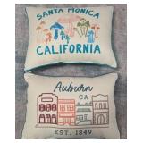 7 - CALIFORNIA THEMED DECORATIVE THROW PILLOWS