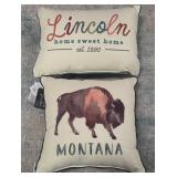 7 - LINCOLN MONTANA STATE THEMED THROW PILLOWS