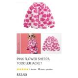 8 - MUD PIE PINK FLOWER SHERPA TODDLER JACKET