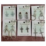 8 - SIX PAIRS OF PERIWINKLE EARRINGS (D19)