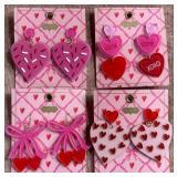 8 - FOUR PAIR MUD PIE HEARTS EARRINGS (D124)