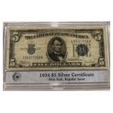 1934 5 DOLLAR SILVER CERTIFICATE