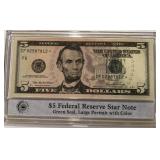 5 DOLLAR FEDERAL RESERVE STAR NOTE