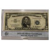 1953 5 DOLLAR SILVER CERTIFICATE