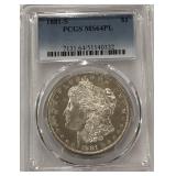 1881-S MS64PL MORGAN SILVER DOLLAR