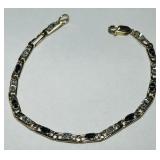14KT GOLD SAPPHIRE & DIAMOND BRACELET 5.40GRS