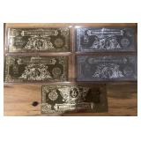 2 DOLLAR REPLICAS 24KT GOLD PLATED