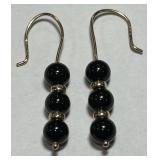 14KT GOLD ONYX EARRINGS