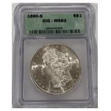 1890-S MS63 MORGAN SILVER DOLLAR