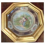 ANTIQUE VIENNA METAL PLATE FRAMED (A10)