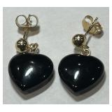 14KT GOLD ONYX EARRINGS