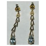 14KT GOLD TOPAZ EARRINGS 1.10GRS