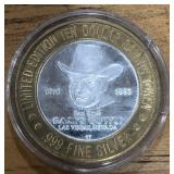 10 DOLLAR SILVER GAMING TOKEN