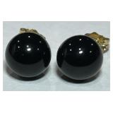 14KT GOLD ONYX EARRINGS