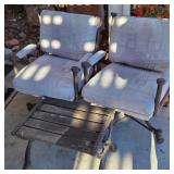 R - PAIR OF ARMCHAIRS & SMALL TABLE