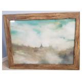 Q - ABSTRACT ART FRAMED 30X 28" (R12)