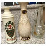 Q - THREE VINTAGE DECANTERS (K68)