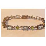 R - SILVER & MIXED STONES BRACELET (J61)