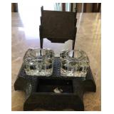 Q - VINTAGE VICTORIAN EASTLAKE STYLE INKWELL (K50)